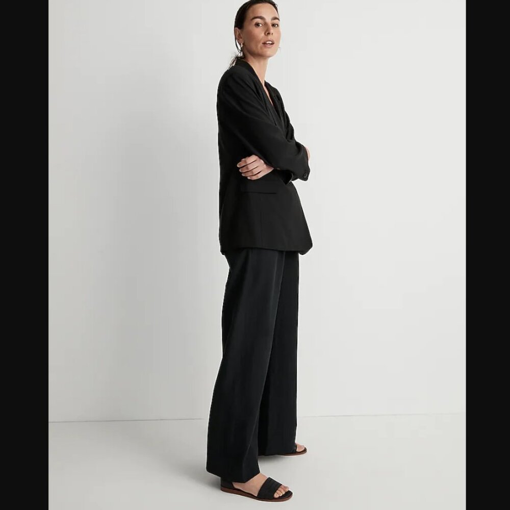 Madewell Womens Small Black Relaxed Blazer Elyaf Drop Shoulder - Picture 2 of 9